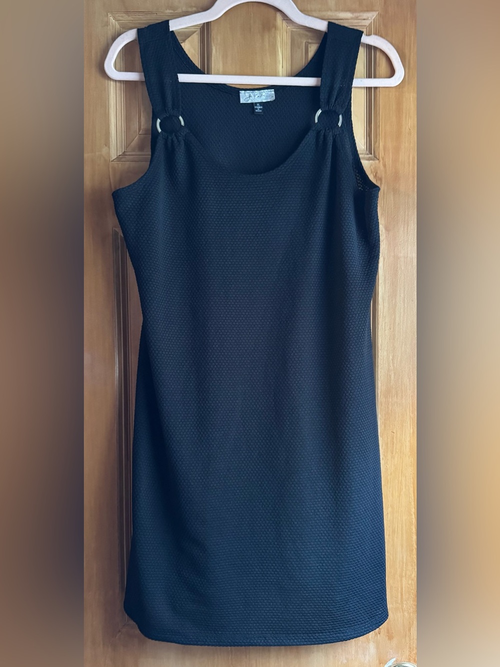 J Valdi Women’s Black Sleeveless Swim Coverup with Ring-Detail Straps